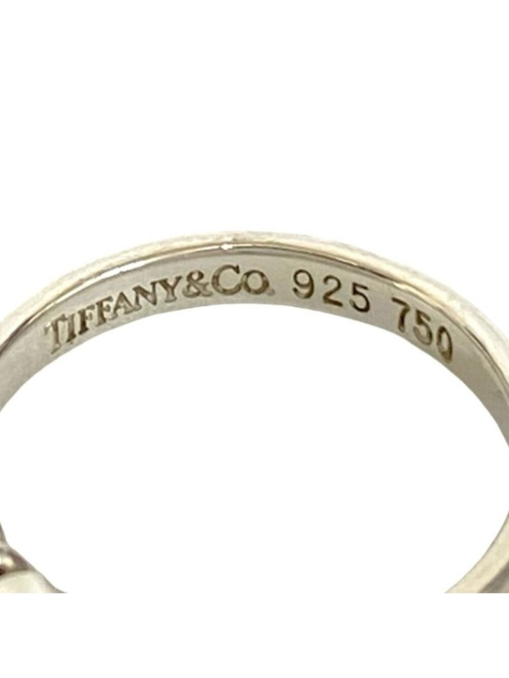 Tiffany & Co Flat Wire Ring Hook Eye 925 Sterling Silver 18k Yellow Gold - Picture 4 of 8